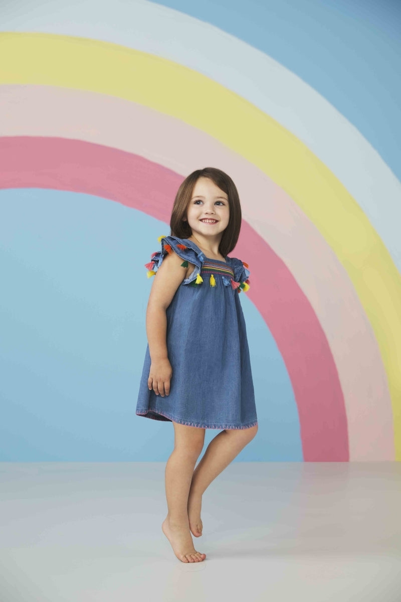 denim rainbow dress Tammy Infinity Dress in Batik Denim Rainbow
