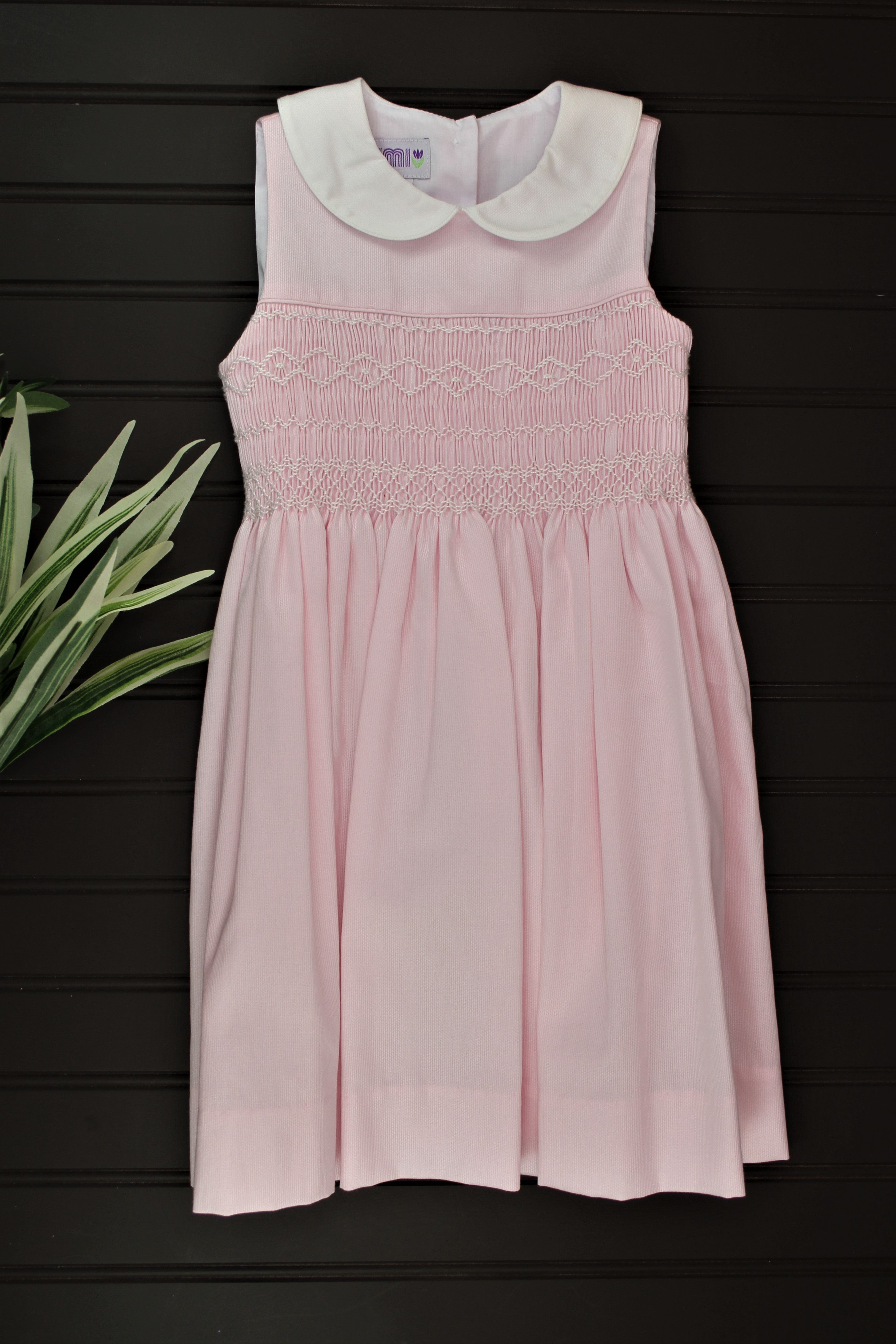 Light Pink Sleeveless Pique Smocked Toddler Dress Light Pink Sleeveless Pique Smocked Toddler Dress
